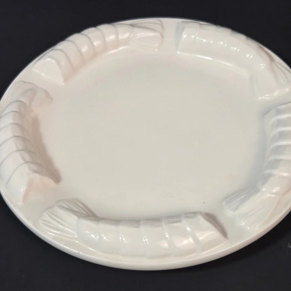 Vintage 1984 Shafford Japan Shrimp Cocktail Plates White Ceramic Set of 2 6.25in